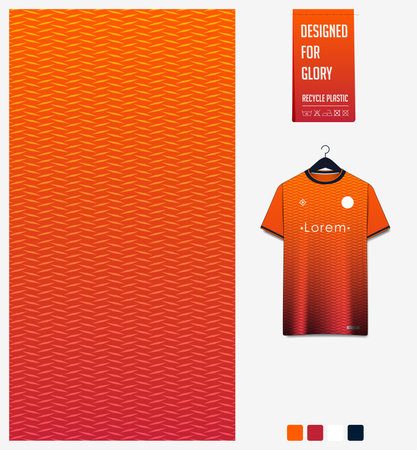 Fabric textile pattern design for soccer jersey, football kit, sport t-shirt mockup for football club. Abstract pattern for sport background. Fabric pattern. Vector Illustrationのイラスト素材