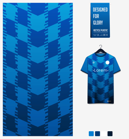 Fabric textile pattern design for soccer jersey, football kit, sport t-shirt mockup for football club. Abstract pattern for sport background. Fabric pattern. Vector Illustrationのイラスト素材