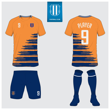Soccer jersey or football kit template for football club. Vector Illustrationのイラスト素材