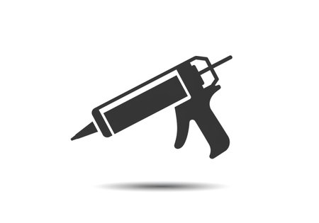Silhouette of a drill on a white background. Vector illustrationの素材