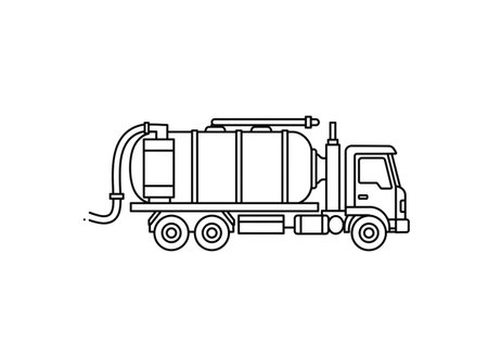 Concrete mixer truck icon. Flat illustration of cement mixer truck vector icon for web designの素材