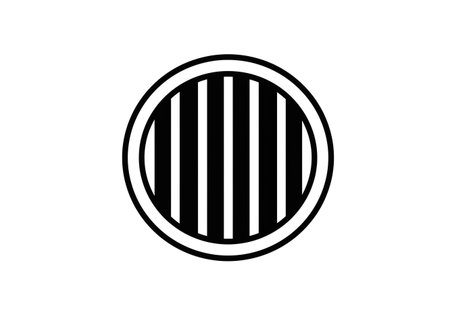 Circle line circle logo vector icon illustration design template black and whiteの素材