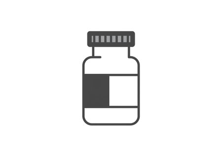 Medical vial icon in flat style. Drugs vector illustration on white isolated background. Pharmacy business concept.の素材