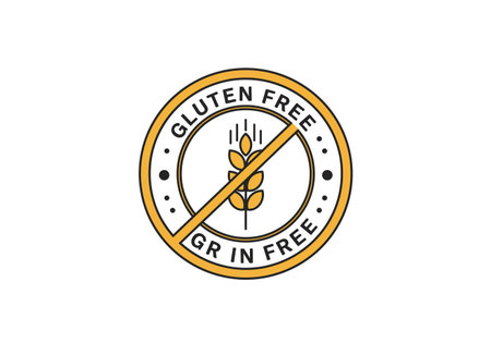 Gluten free wheat logo icon vector illustration design template. Gluten free symbol.の素材