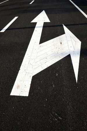 Arrow on the roadの写真素材