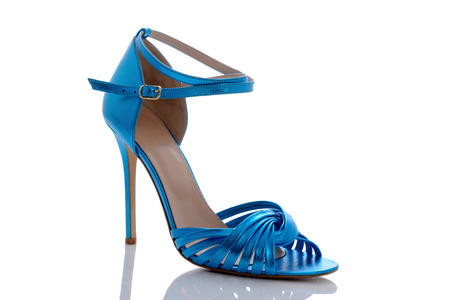 an original and stylish sandals with weaving on the footの写真素材