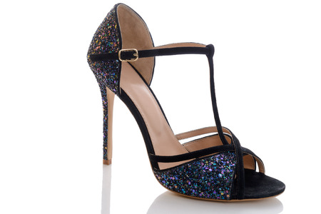a beautiful shiny sandals for evening outの写真素材