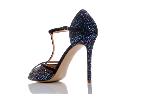 an unique designer sandals with high heelsの写真素材