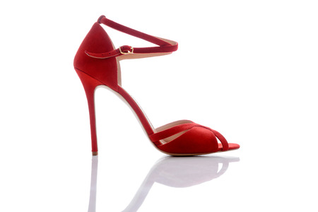 red suede sandals with high heels for womenの写真素材