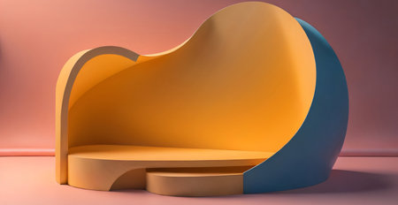 3d rendering of abstract geometric forms. Glossy podium for product presentation.の素材
