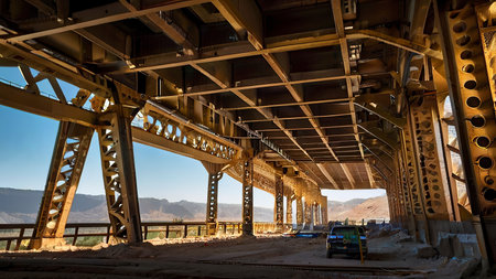 Bridge construction in the desert of Nevada, United States of America.