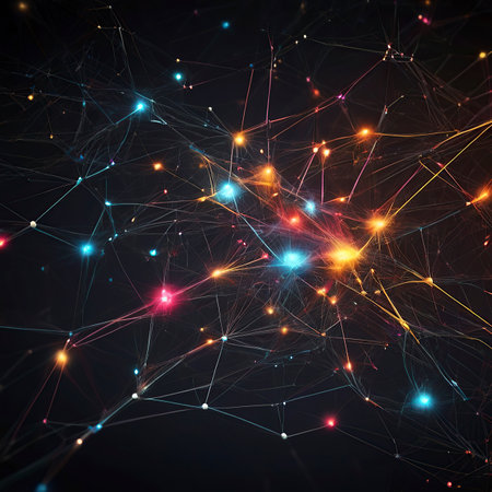 Abstract technology background with connection lines and dots. 3D Renderingの素材