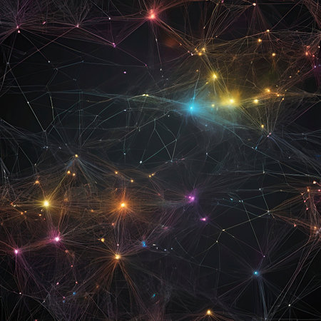 Futuristic technology background with connection lines and dots. Vector illustration.の素材