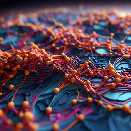 3d illustration of molecule structure. Science background. Futuristic technology style.の素材