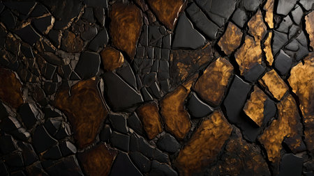 Abstract background of cracked stone wall texture. 3d rendering, 3d illustration.の写真素材