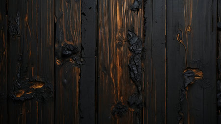 Old wooden background or texture. Dark wooden background with black paint.の写真素材