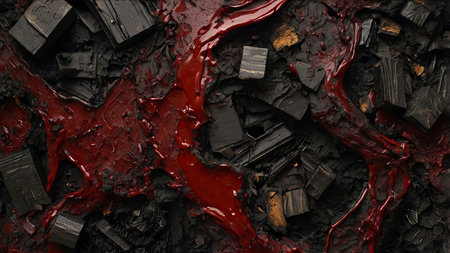 Pieces of chocolate on a black background. Close-up.の写真素材