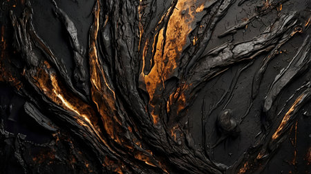 The texture of the bark of a burnt tree. Abstract background.の写真素材