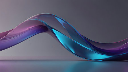 abstract background with blue and purple curved lines, 3d render illustration