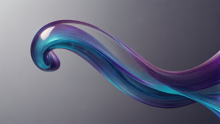 abstract background with purple and blue flowing lines on a gray background