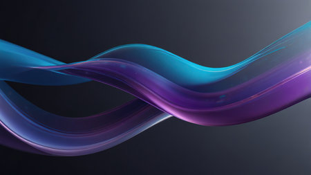 abstract blue waves on a dark background. 3d rendering.