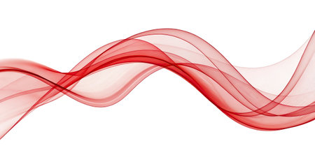 Abstract red wave on white background. Vector illustration for your design.の写真素材