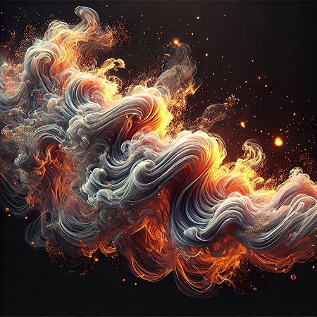abstract background with fire and smoke, vector illustration eps10の写真素材