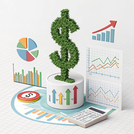 Money growth concept with dollar sign on top of pie chart. 3d renderの写真素材