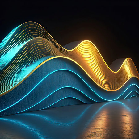 3d rendering of abstract background with glowing lines. Computer generated imageの写真素材