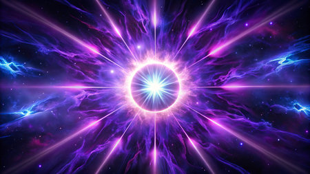 Fractal background with a sun in the center of it.