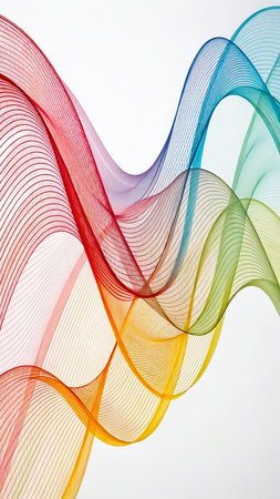 Colorful lines on white background. Abstract background for your design.の写真素材