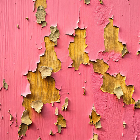 Old wooden wall with peeling paint. Abstract background and texture for design.の写真素材