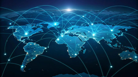 Global network connection over the world. Internet Concept of global business.の写真素材