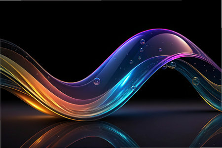 abstract colorful wave on black background, vector illustration eps10
