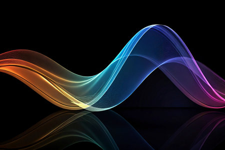 abstract colorful waves on a black background, abstract background for design