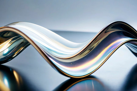 close up of a glass wave on a black background. studio shot