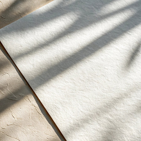 abstract background of white paper with shadow from the sun on itの写真素材