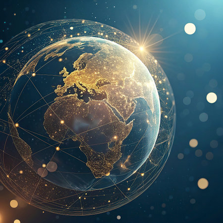 Global network connection. 3D rendering. Elements of this image furnished by NASA