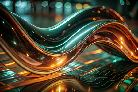 3d rendering of abstract technology concept background. Creative glowing lines.の写真素材