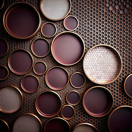 Abstract metal background with circles. 3d rendering, 3d illustration.の写真素材