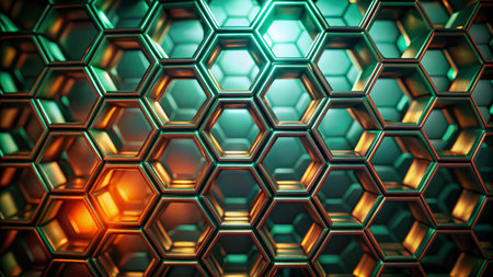 3D rendering of abstract futuristic background with hexagons. Sci-fi style.