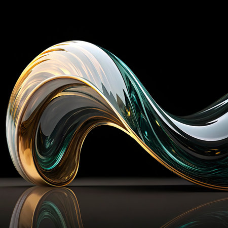 Abstract wavy background. 3d rendering, 3d illustration.の素材