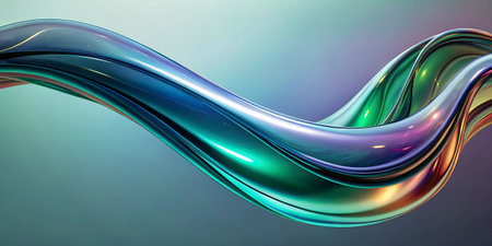 abstract colorful background with smooth lines and waves, 3d renderの素材