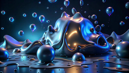 3d rendering of abstract background with liquid shapes. 3d illustration