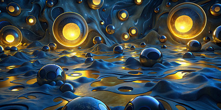 Abstract 3d illustration of primitive geometric composition,digital art works.の写真素材