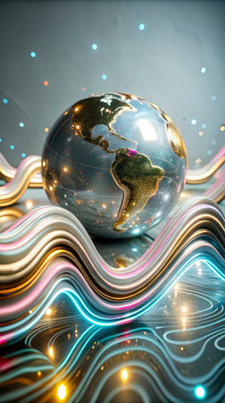 globe on abstract background, computer generated images. 3d render
