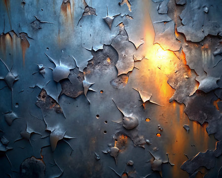 Rusty metal surface with cracked paint. Abstract background and texture for design.の写真素材