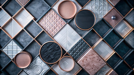 Ceramic tile pattern. Abstract background. 3D rendering.の写真素材