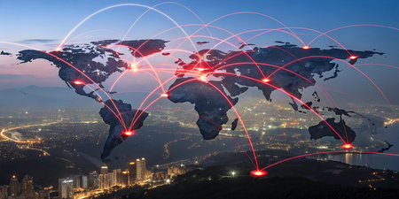 Global network connection and internet of things (IoT) over the world