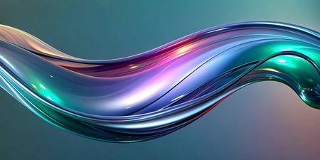 3d rendering of abstract background with smooth flowing lines in blue and purple colors